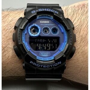 Casio G-Shock GD-120N Black & Blue Negative Display Men's Digital Watch Working